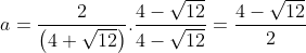 UFMG - Calcular o ângulo DPQ Gif.latex?a%20=%20\frac{2}{\left%20(%204%20+%20\sqrt{12}%20\right%20)}
